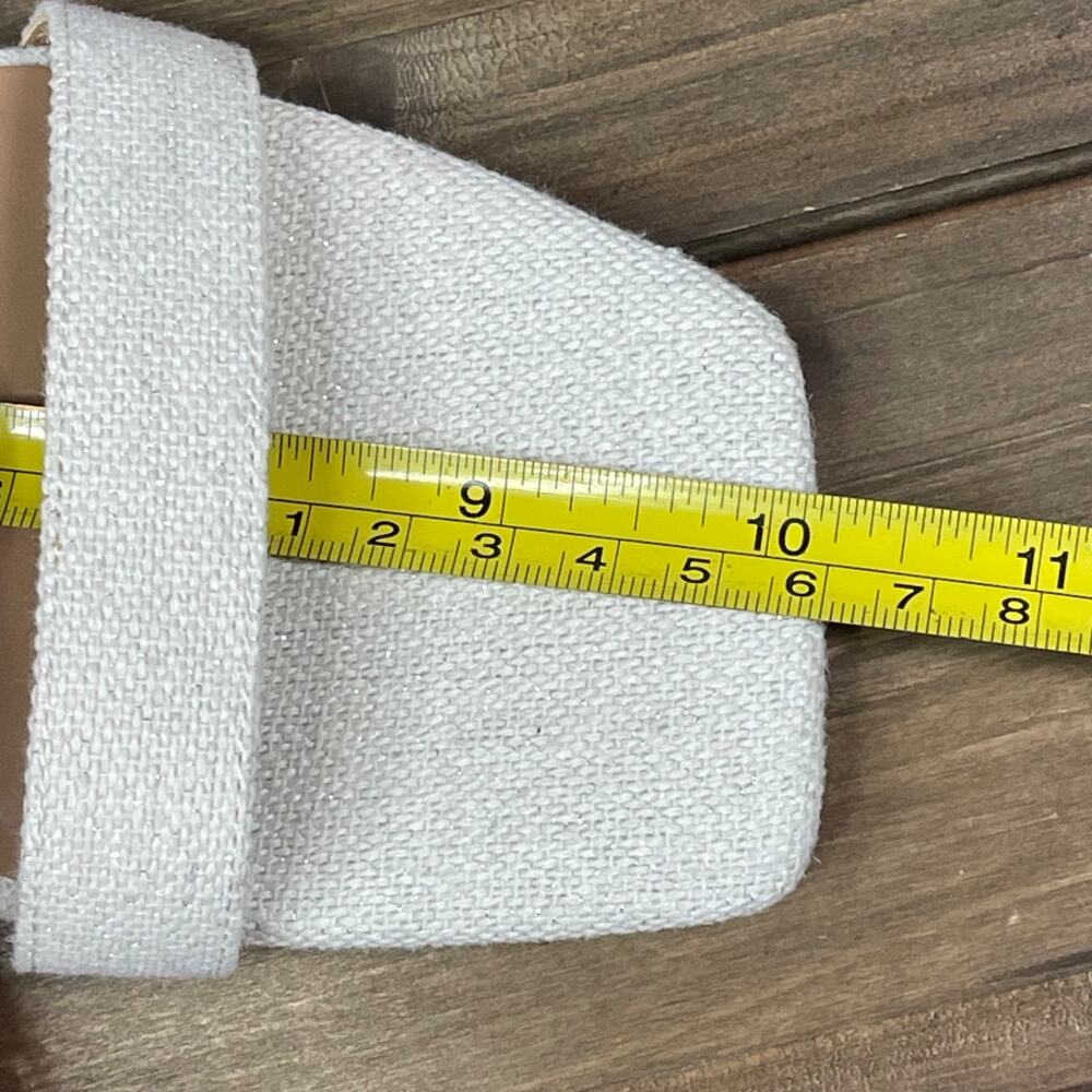 Abound Women's Ankle Strap Sandals Size 9 Ivory White Fabric Square Toe Block - Picture 12 of 12